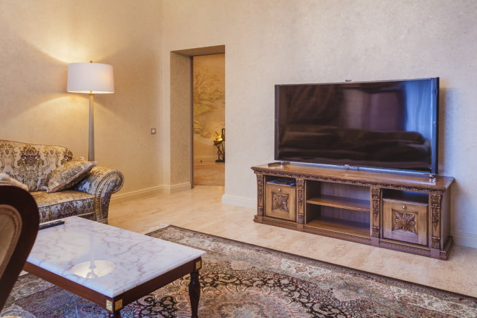 TV stand in the interior in a classic style