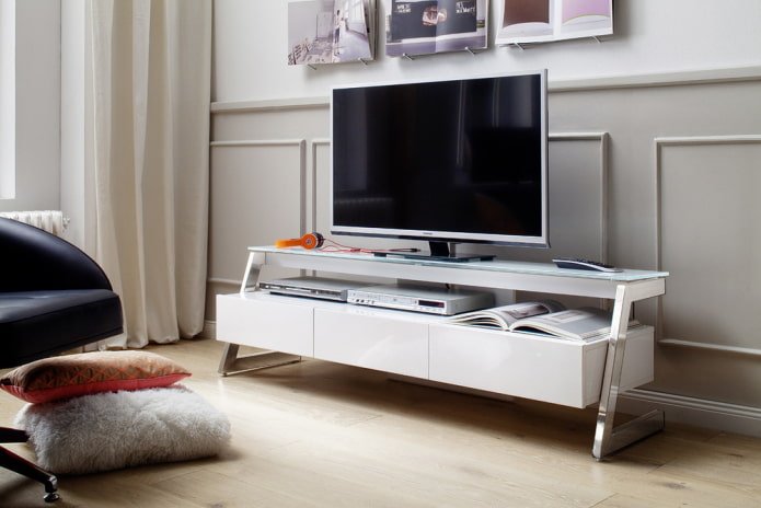 TV stand in a high-tech interior