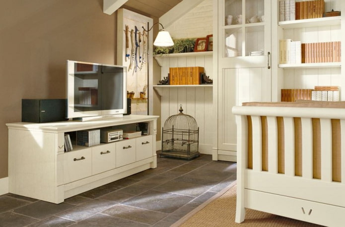 TV stand in a country style interior