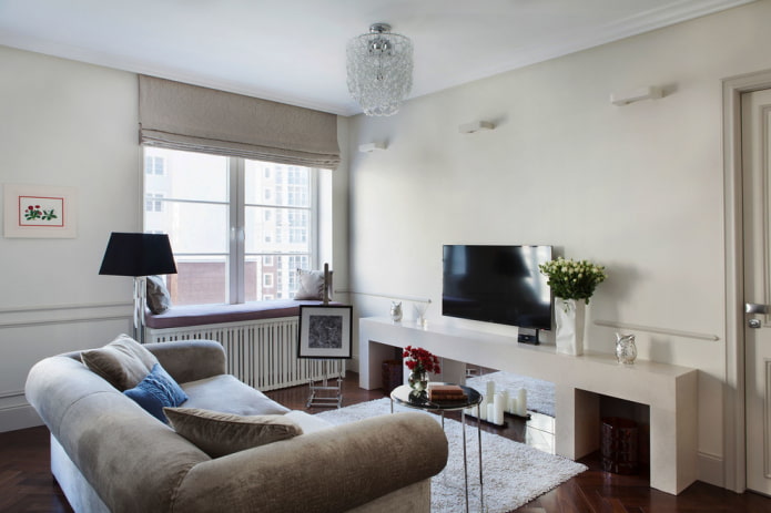 plasterboard tv stand in the interior
