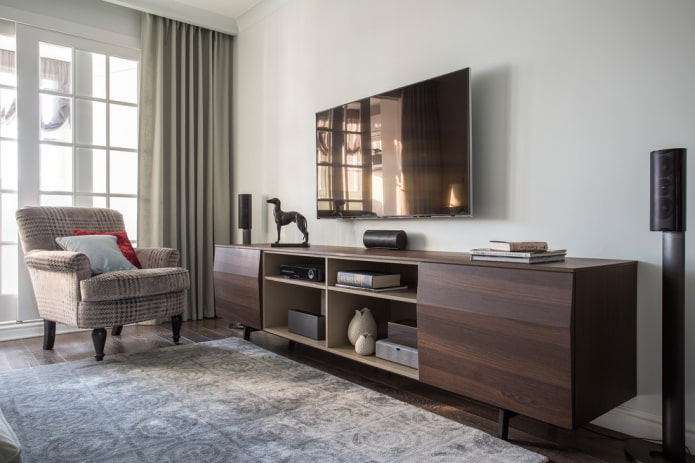 wenge TV stand in the interior