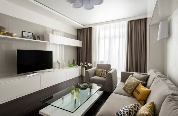 long TV stand in the interior