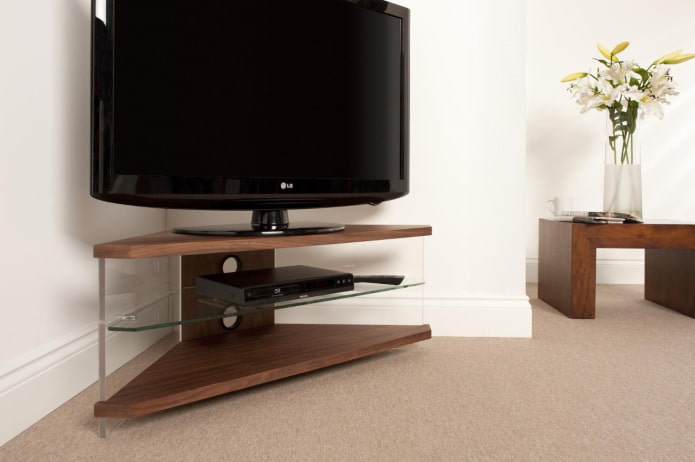 corner TV stand in the interior