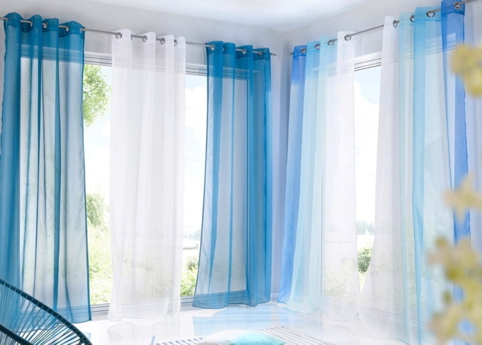 blue curtains with eyelets