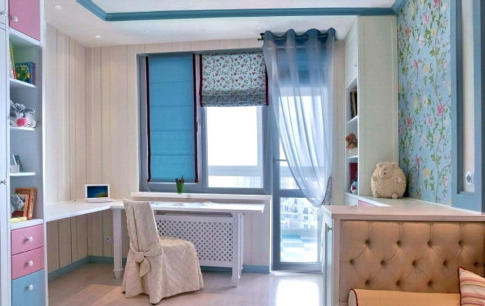 curtain with eyelets in a child's room
