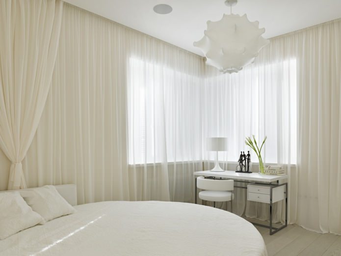 white tulle in the bedroom
