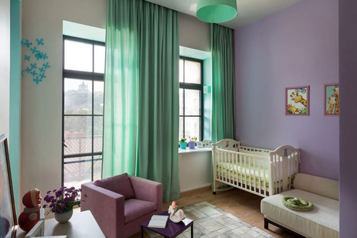 green tulle in the nursery