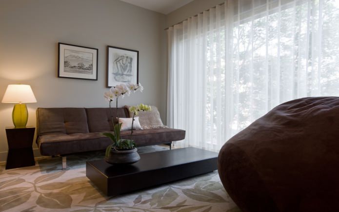 white tulle in the living room