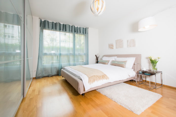 turquoise curtains in the bedroom