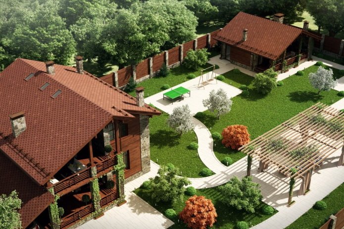 plot plan of 8 acres with a pergola