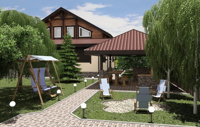 plot plan of 8 acres with a swing and a gazebo