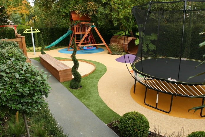 children's play area at the dacha