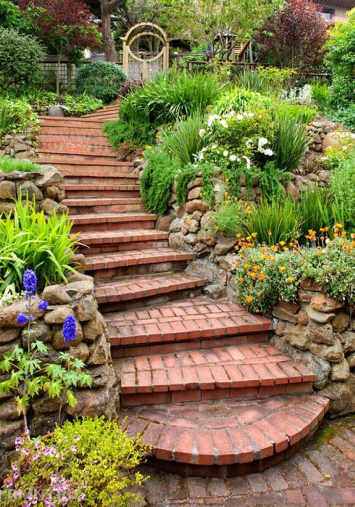 brick stairs on the site