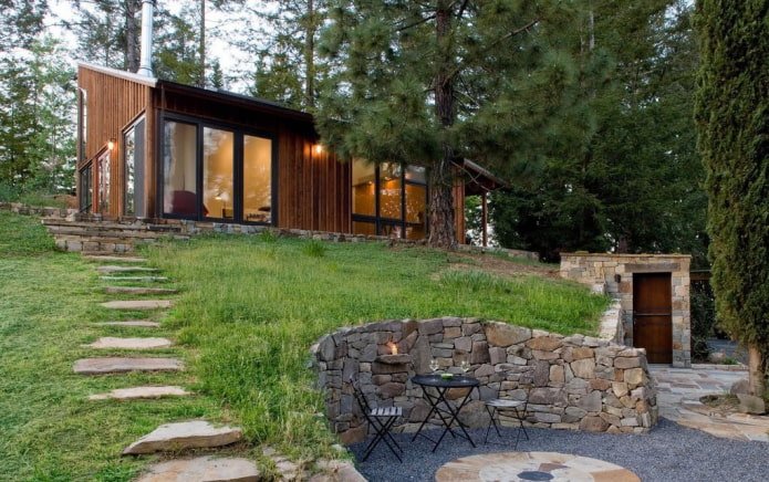 house on a slope