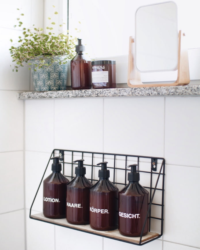 identical bottles for storing cosmetics