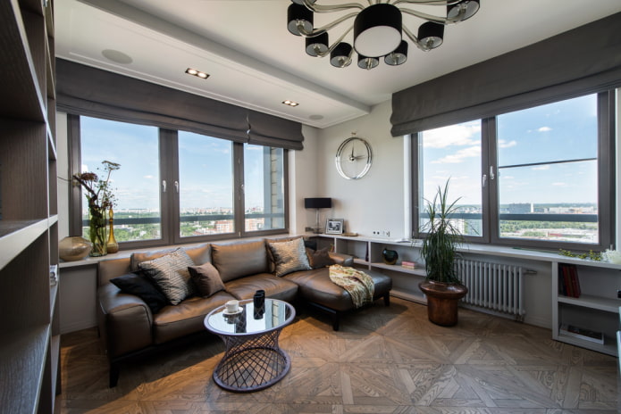 room with two windows