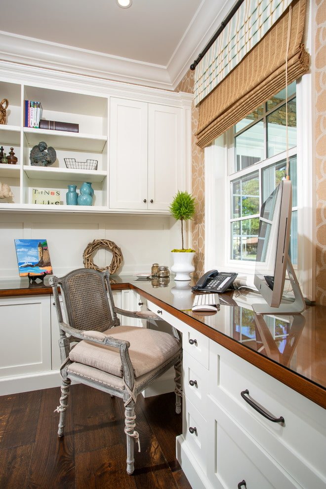 an option for decorating a work area in a bedroom