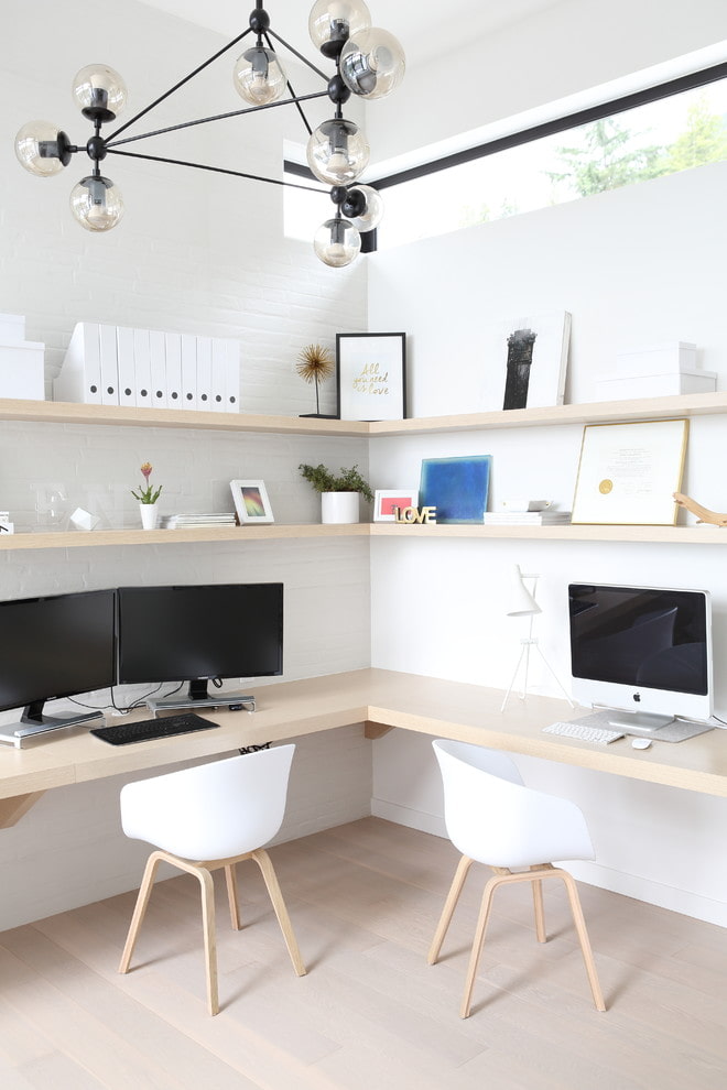 light-colored office design