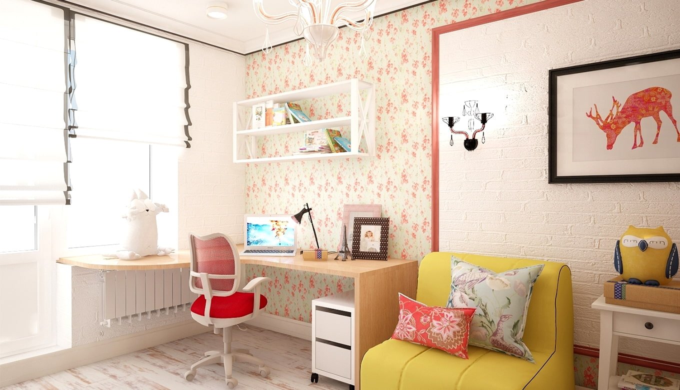 computer desk in the children's room