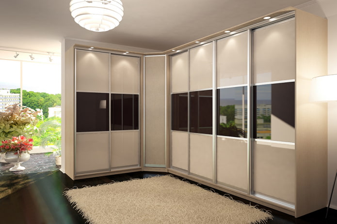 corner wardrobe in the interior of the hall