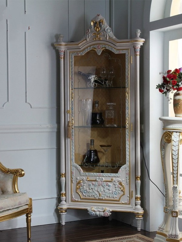 design of a corner wardrobe in the interior of the hall