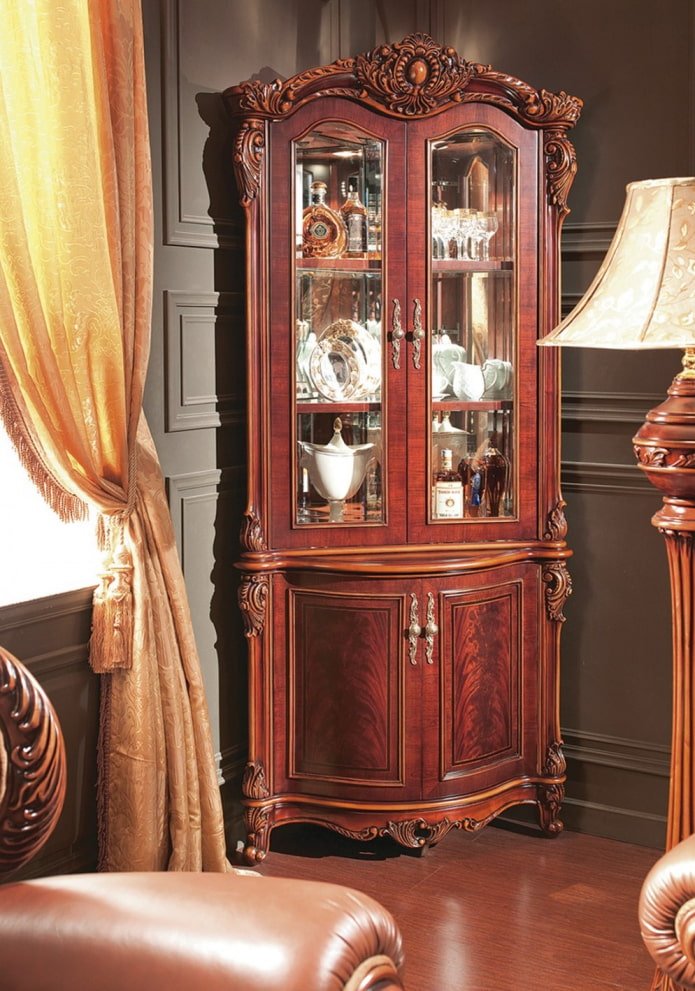 design of a corner wardrobe in the interior of the hall