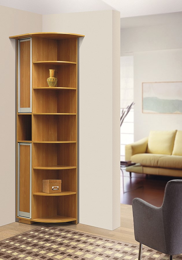 corner tall cabinet in the living room interior
