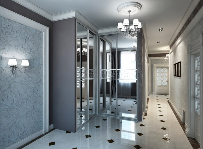 sliding wardrobe in the interior of the hallway
