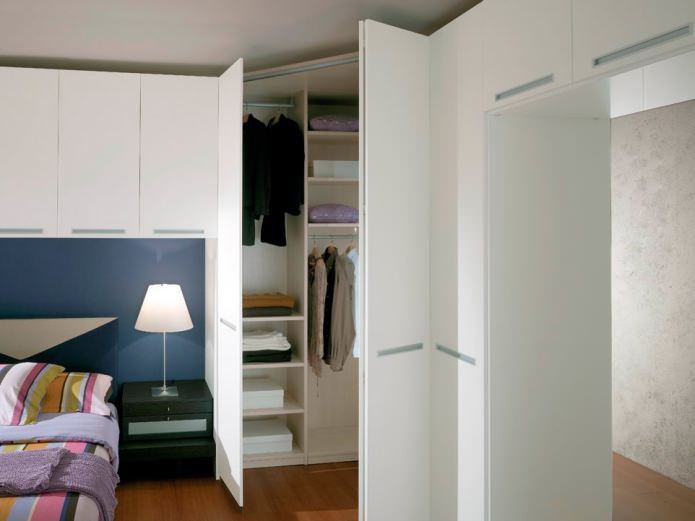 triangular corner wardrobe in the bedroom