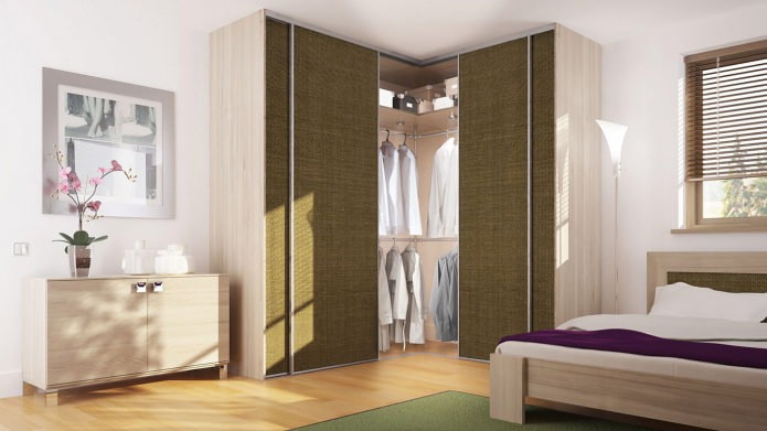 sliding doors for a corner wardrobe in the bedroom