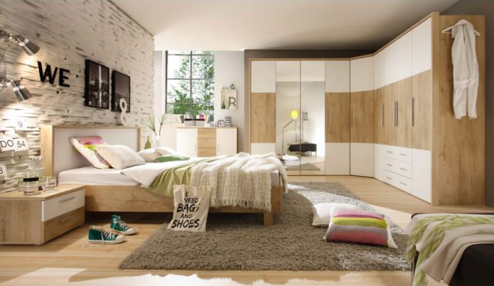 Photo of corner wardrobes in the bedroom