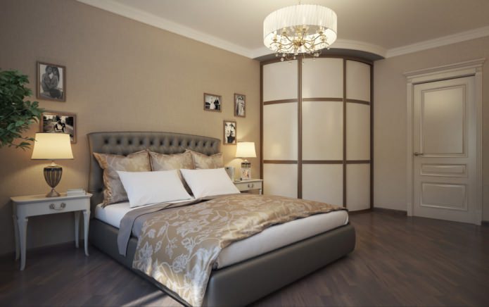 radius corner wardrobe in the bedroom