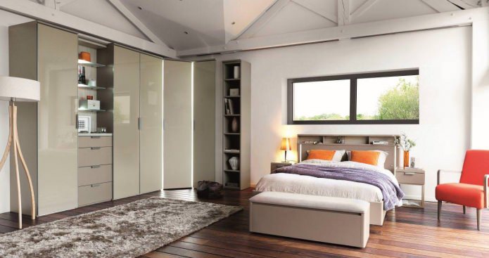 Photo of corner wardrobes in the bedroom