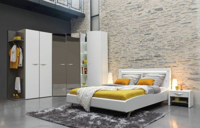 Design of a corner wardrobe in the bedroom