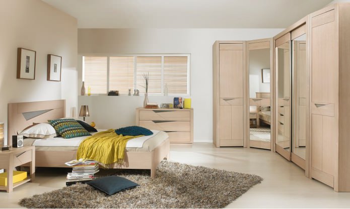 Photo of corner wardrobes in the bedroom