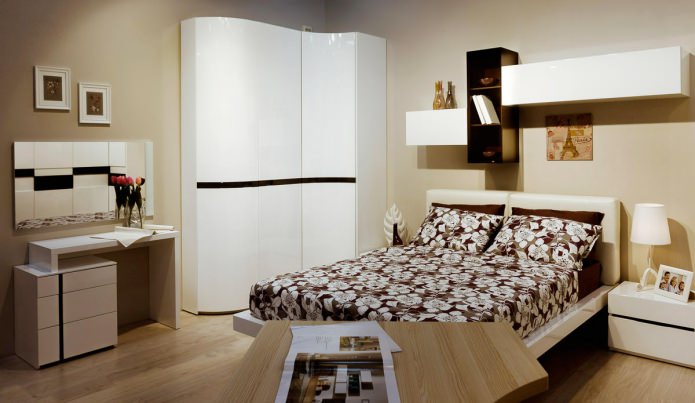small corner wardrobe in the bedroom