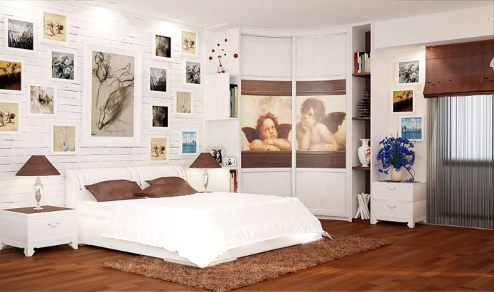 radius corner wardrobe in the bedroom