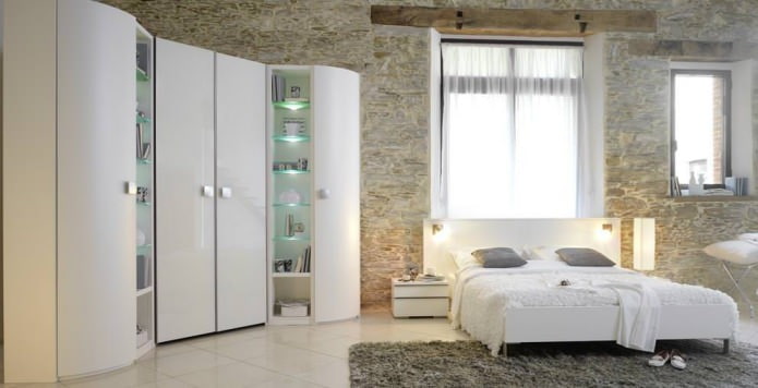 Photo of corner wardrobes in the bedroom