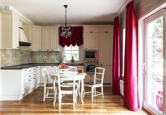 corner kitchen set in the interior of a private house