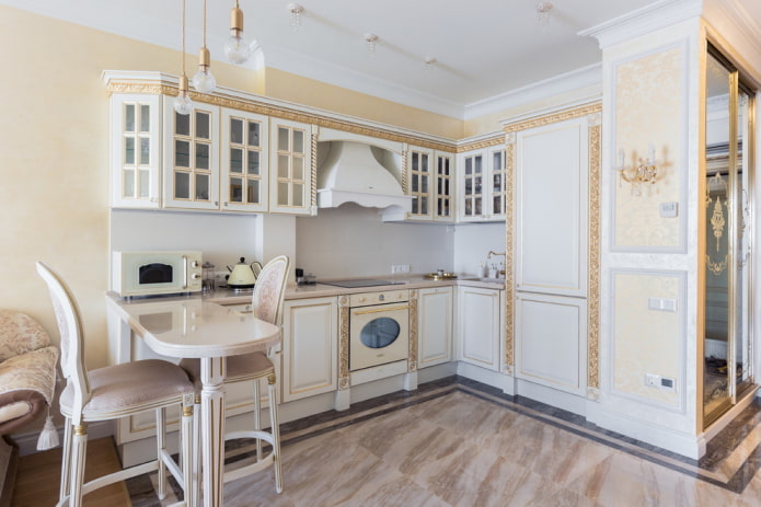 corner kitchen in a classic style