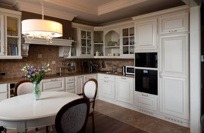 corner kitchen in a classic style