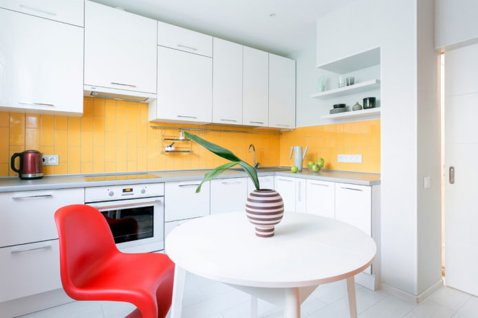 dining group in the kitchen interior in the shape of a corner