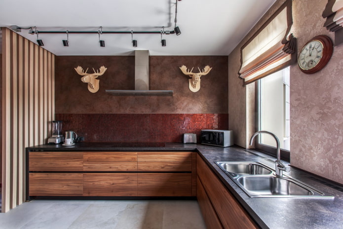 corner-shaped kitchen design