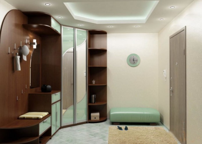 corner wardrobe with seating