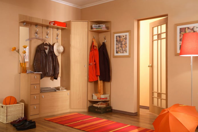 Hallway made of laminated chipboard