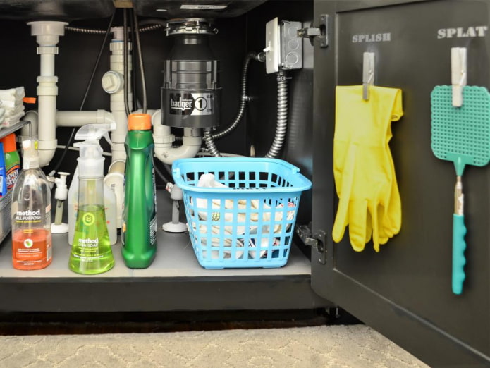 gloves attached to the door