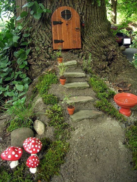 A fairy house porch