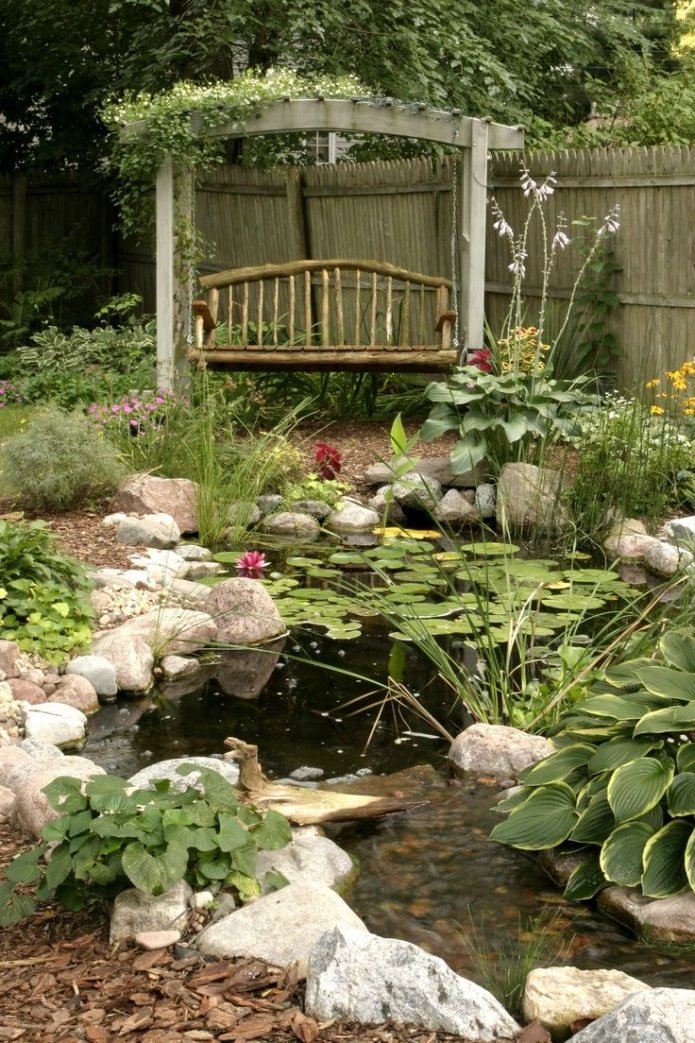 Cozy garden with a pond