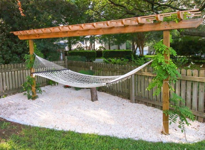 Pergola with a hammock