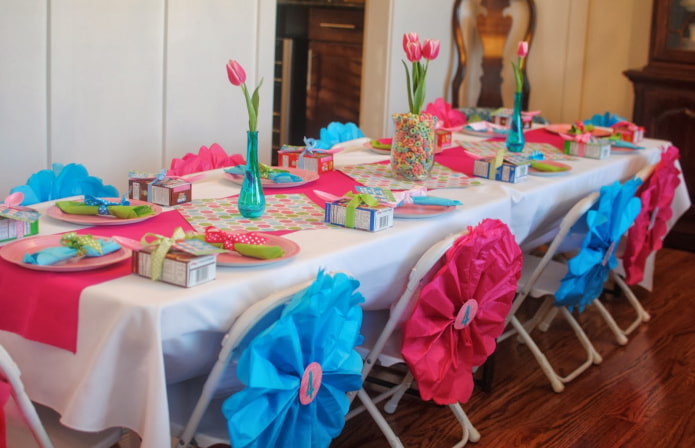 Flowers on the backs of chairs